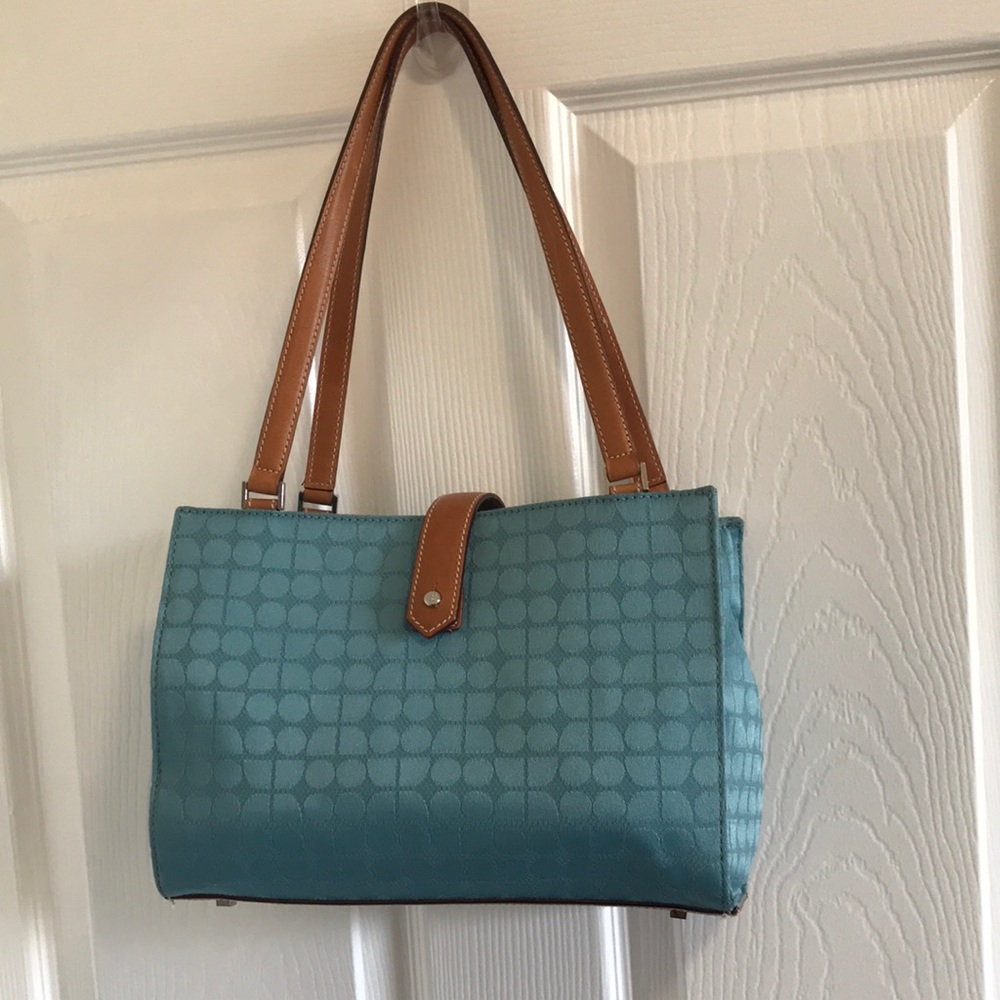 Rare VINTAGE KATE SPADE DOT AQUA Tote